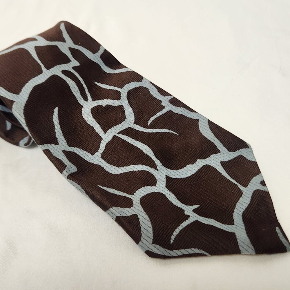 1970s neck tie blue brown Maas Brothers Florida